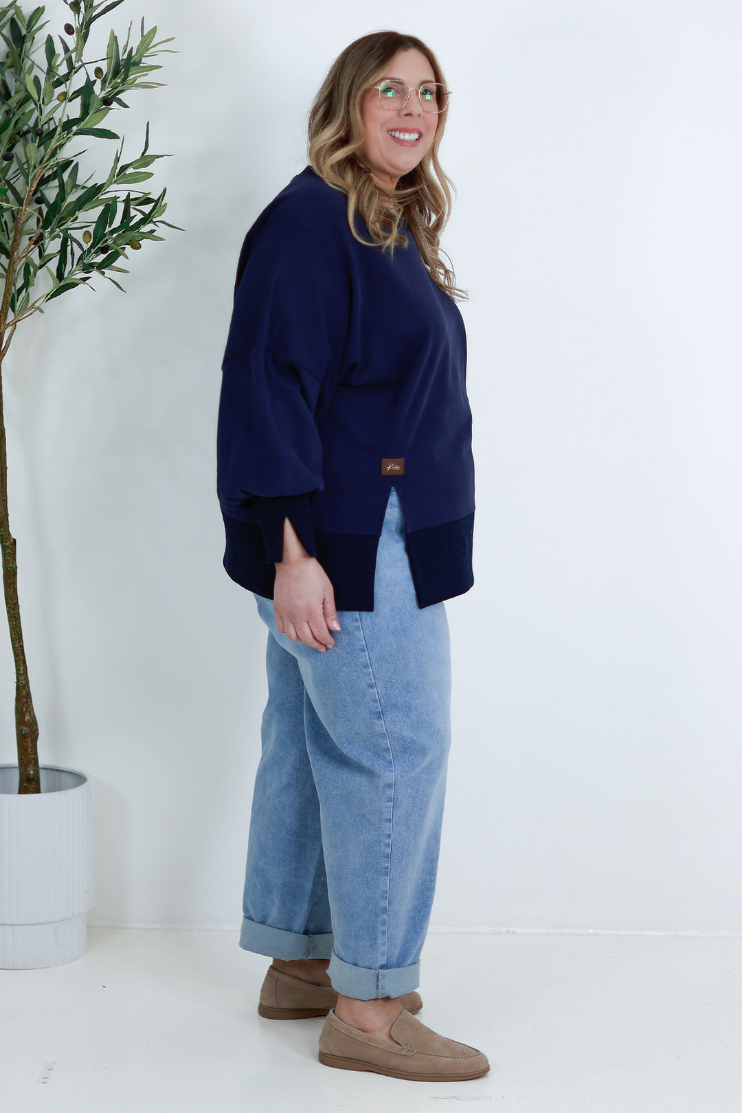 Tess Spring Crew | NAVY