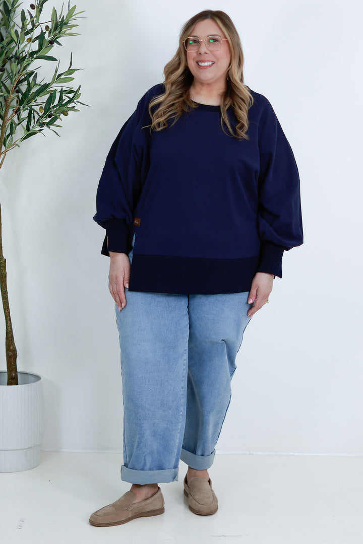 Tess Spring Crew | NAVY
