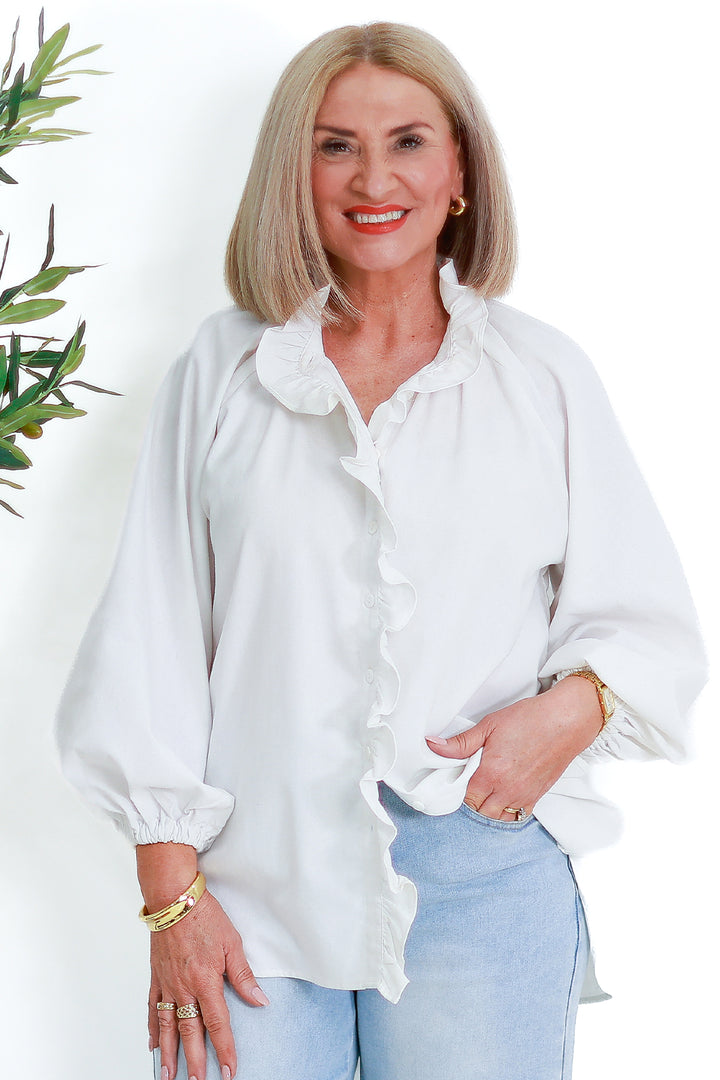 Alessia Frill Shirt | WHITE