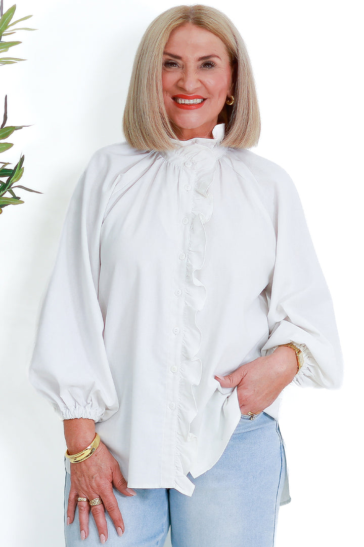 Alessia Frill Shirt | WHITE
