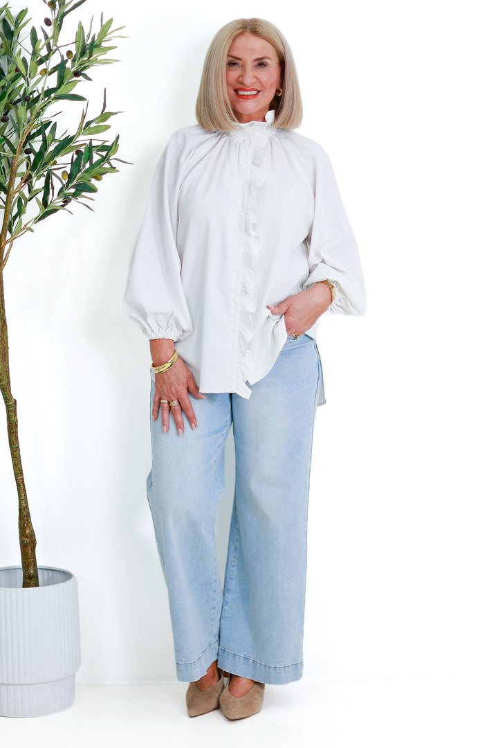 Alessia Frill Shirt | WHITE