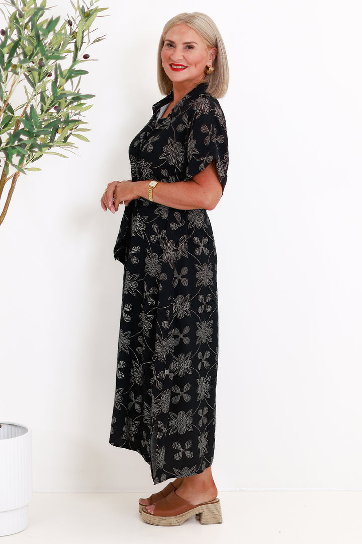 Riveria Relaxed Shirt Dress | BLACK