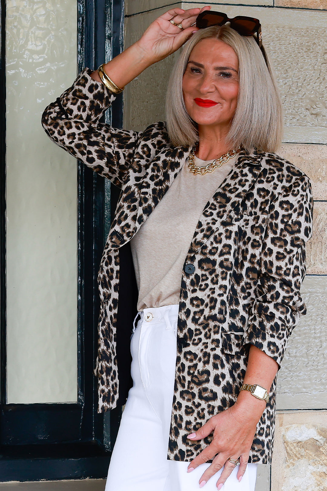 Sienna Leopard Blazer | BROWN