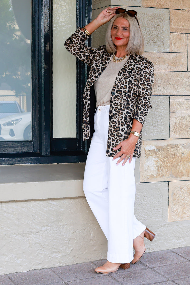 Sienna Leopard Blazer | BROWN