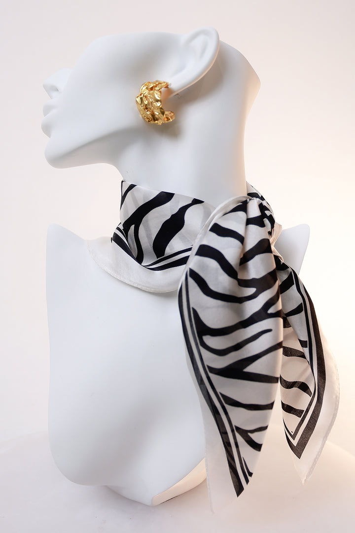 Silk Neck Scarf | ZEBRA BLACK