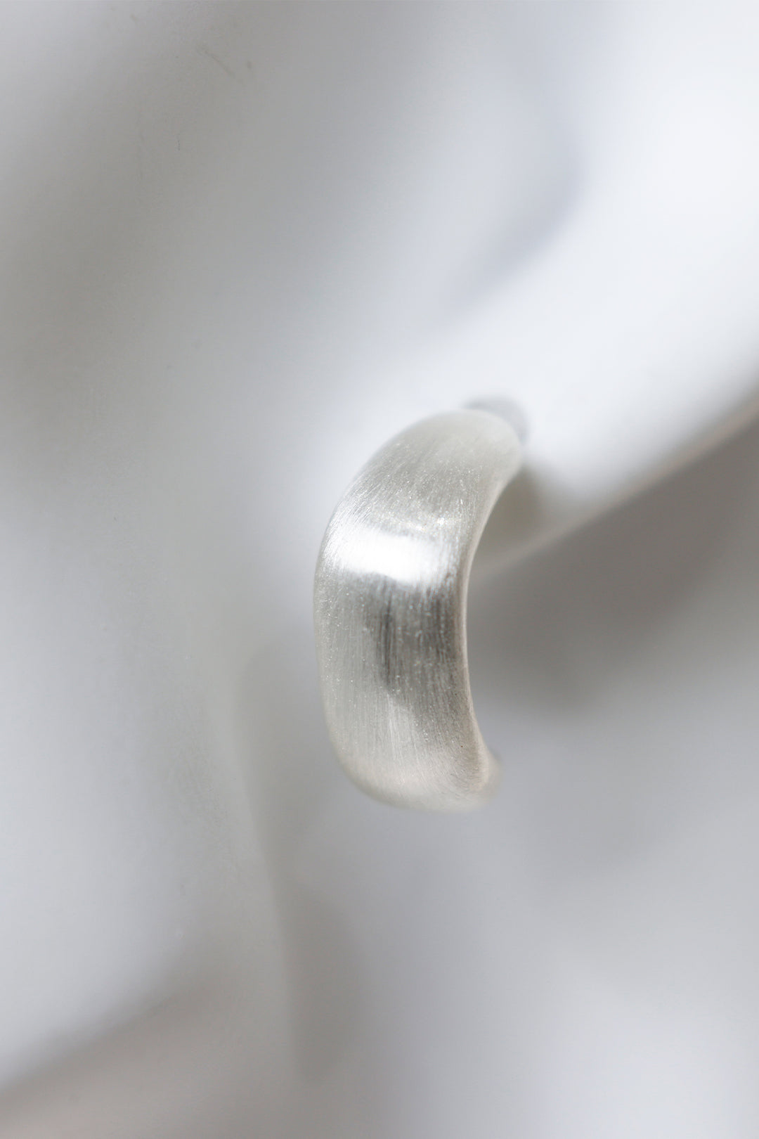 Heritage Satin Earring | SILVER HOOP
