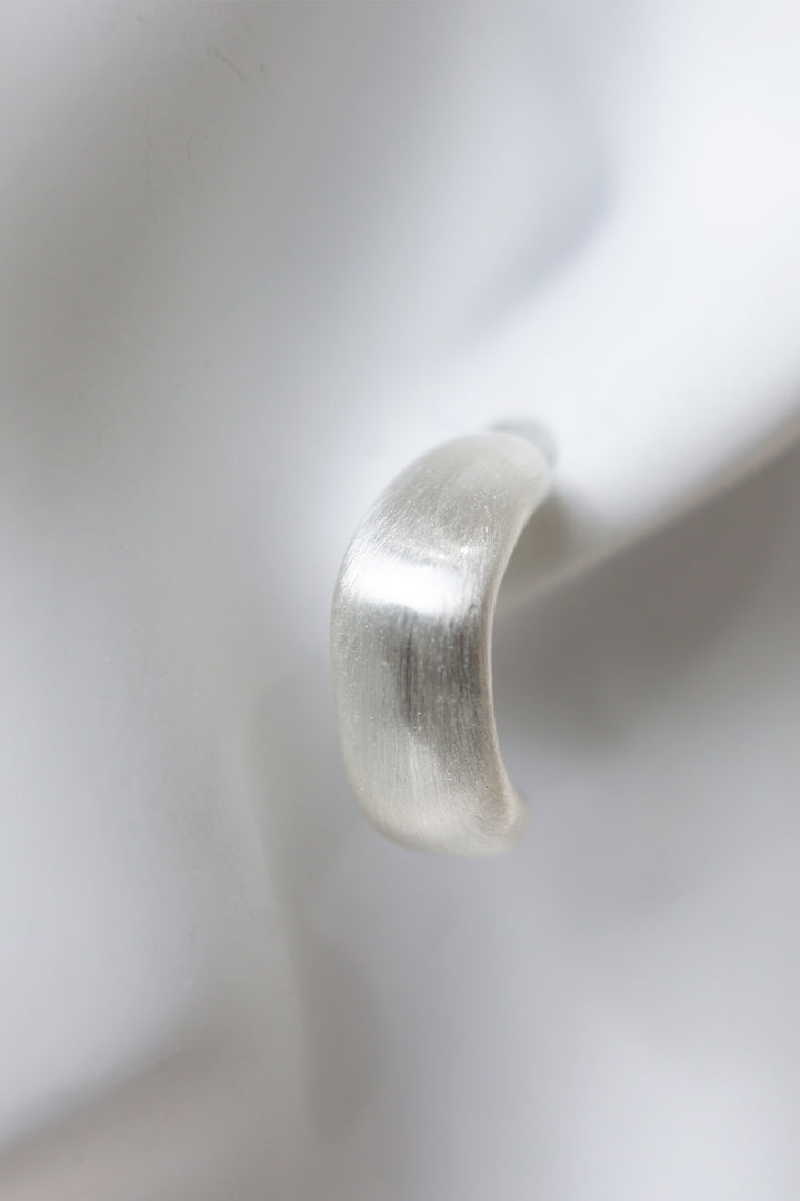 Heritage Satin Earring | SILVER HOOP