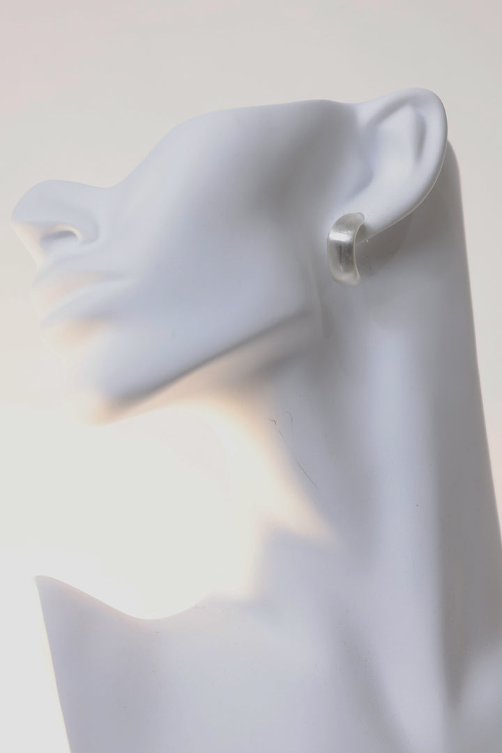Heritage Satin Earring | SILVER HOOP