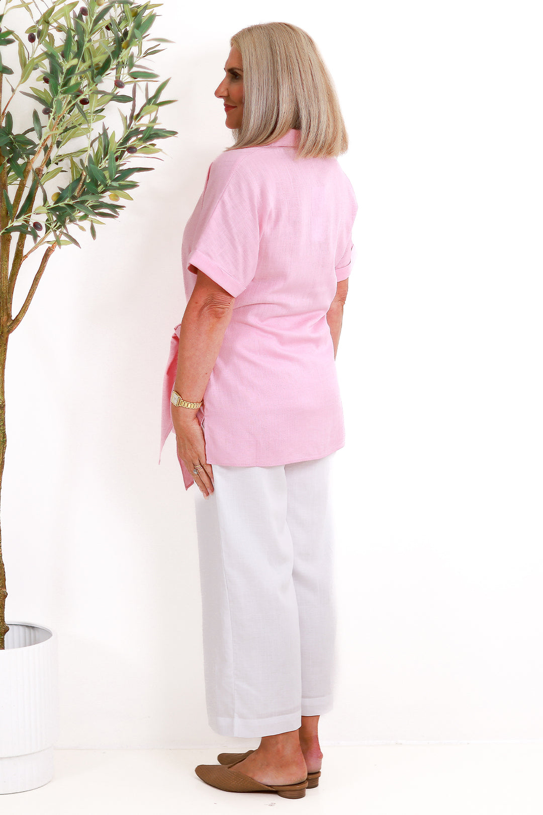 Sterling Collared Tie Shirt | BLUSH PINK