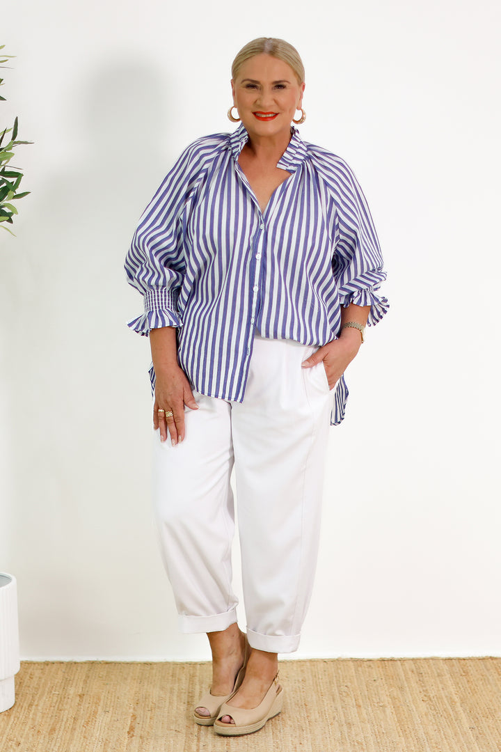 Mossman Stripe Shirt | Navy