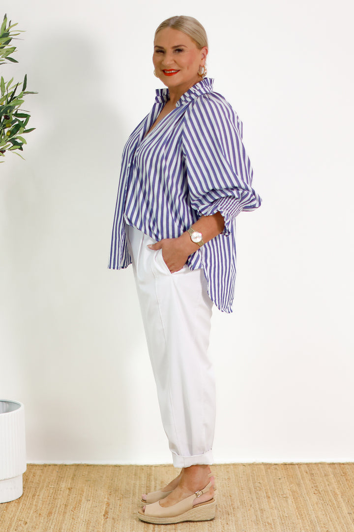 Mossman Stripe Shirt | Navy