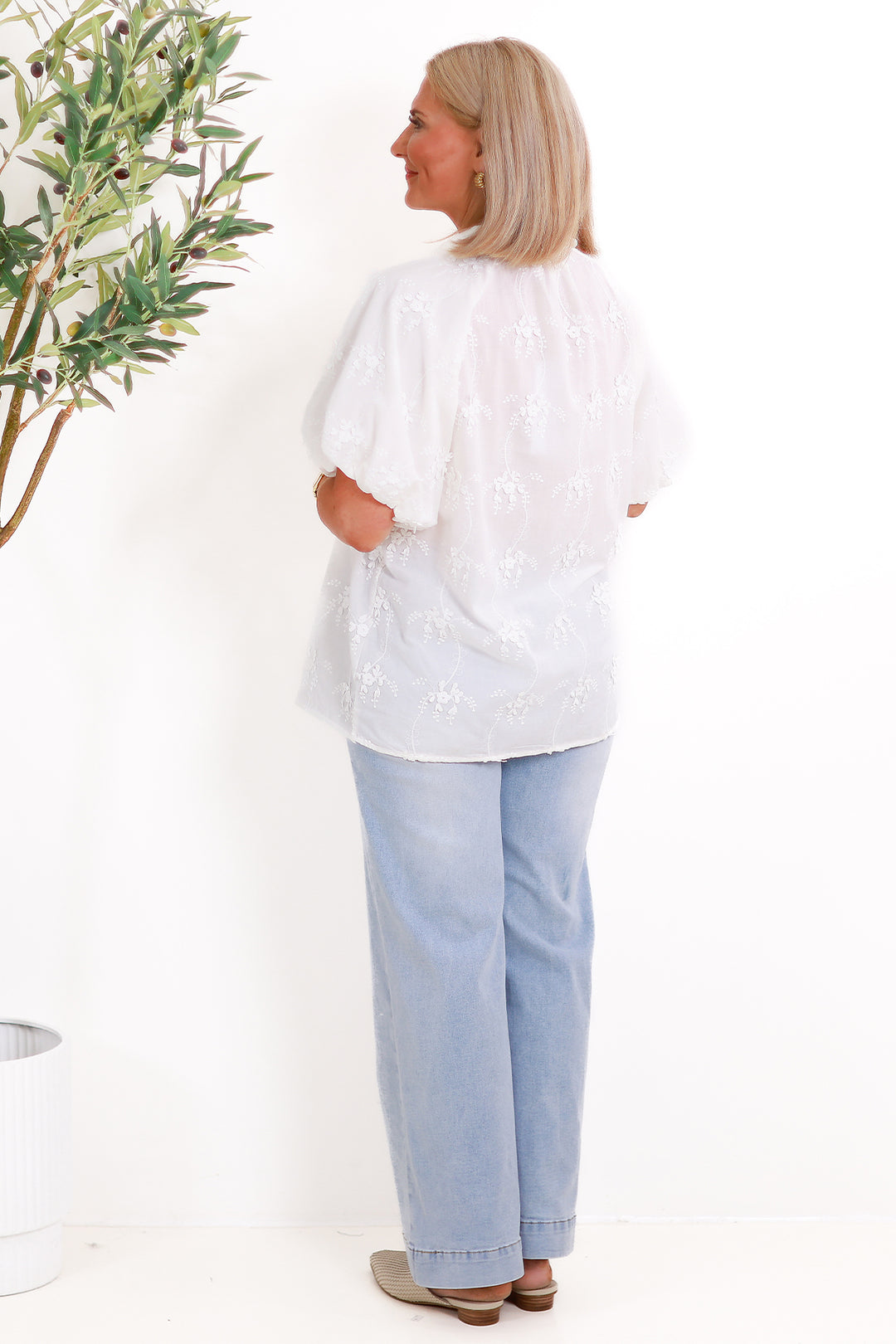 Isabella Short Sleeve Shirt | White