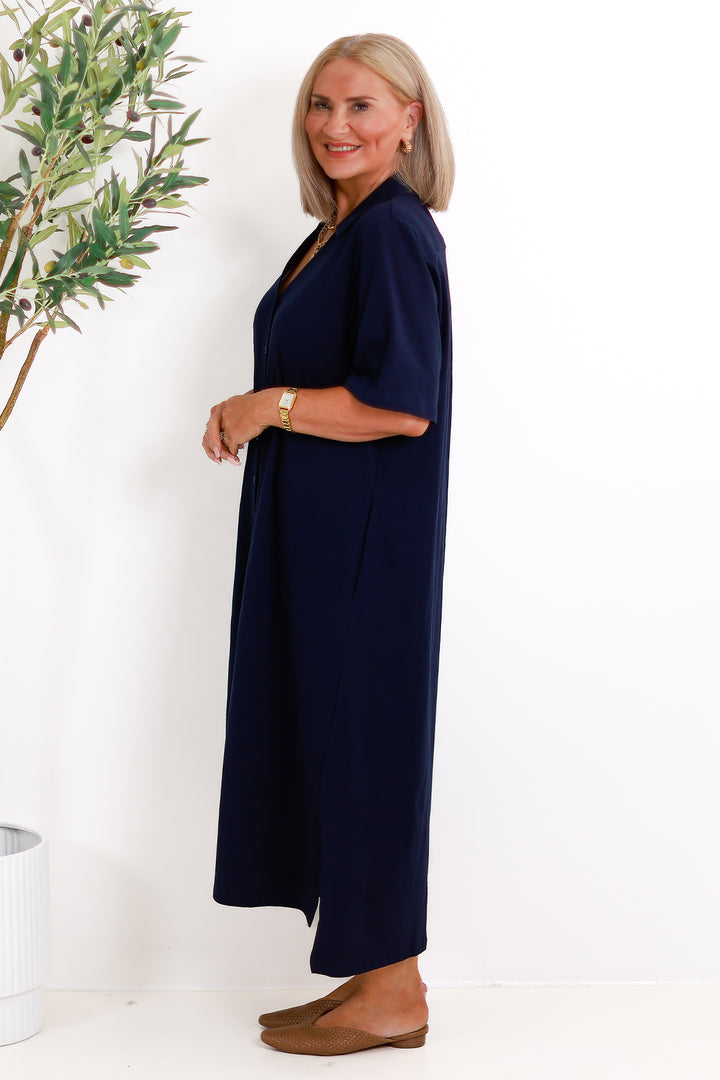 Giselle Collared Tee Dress | NAVY