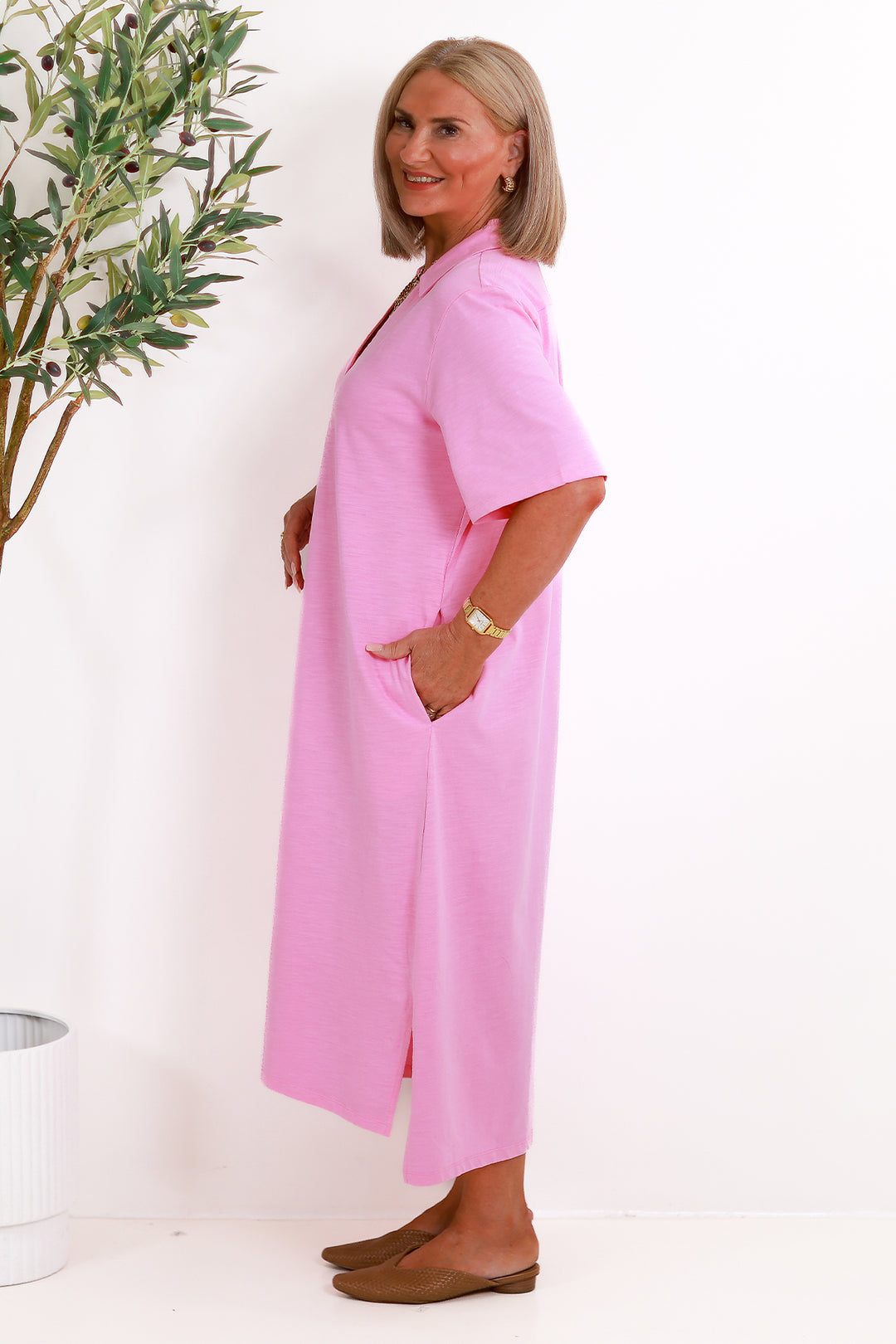 Giselle Collared Tee Dress | PINK