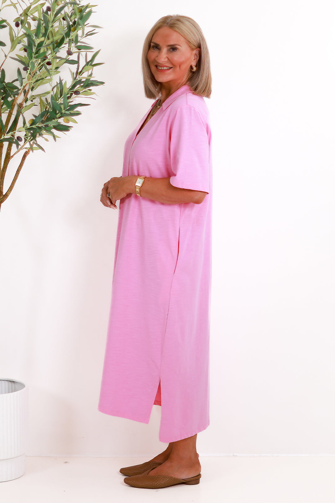 Giselle Collared Tee Dress | PINK