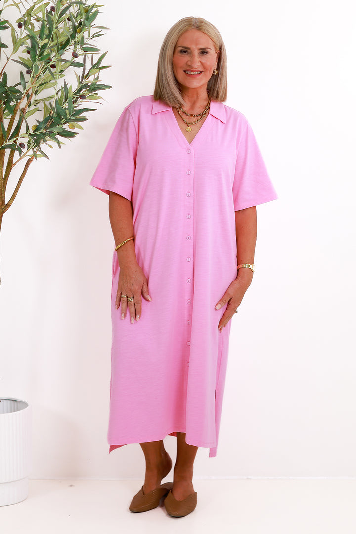 Giselle Collared Tee Dress | PINK