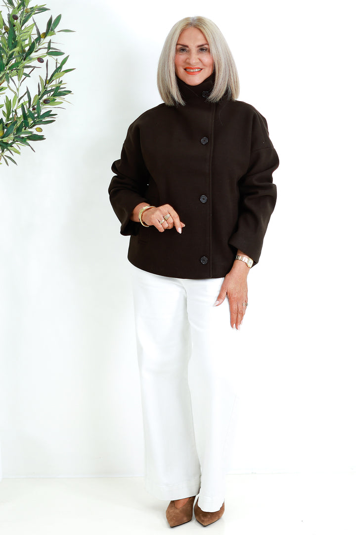 Prue Pea Coat | CHOCOLATE