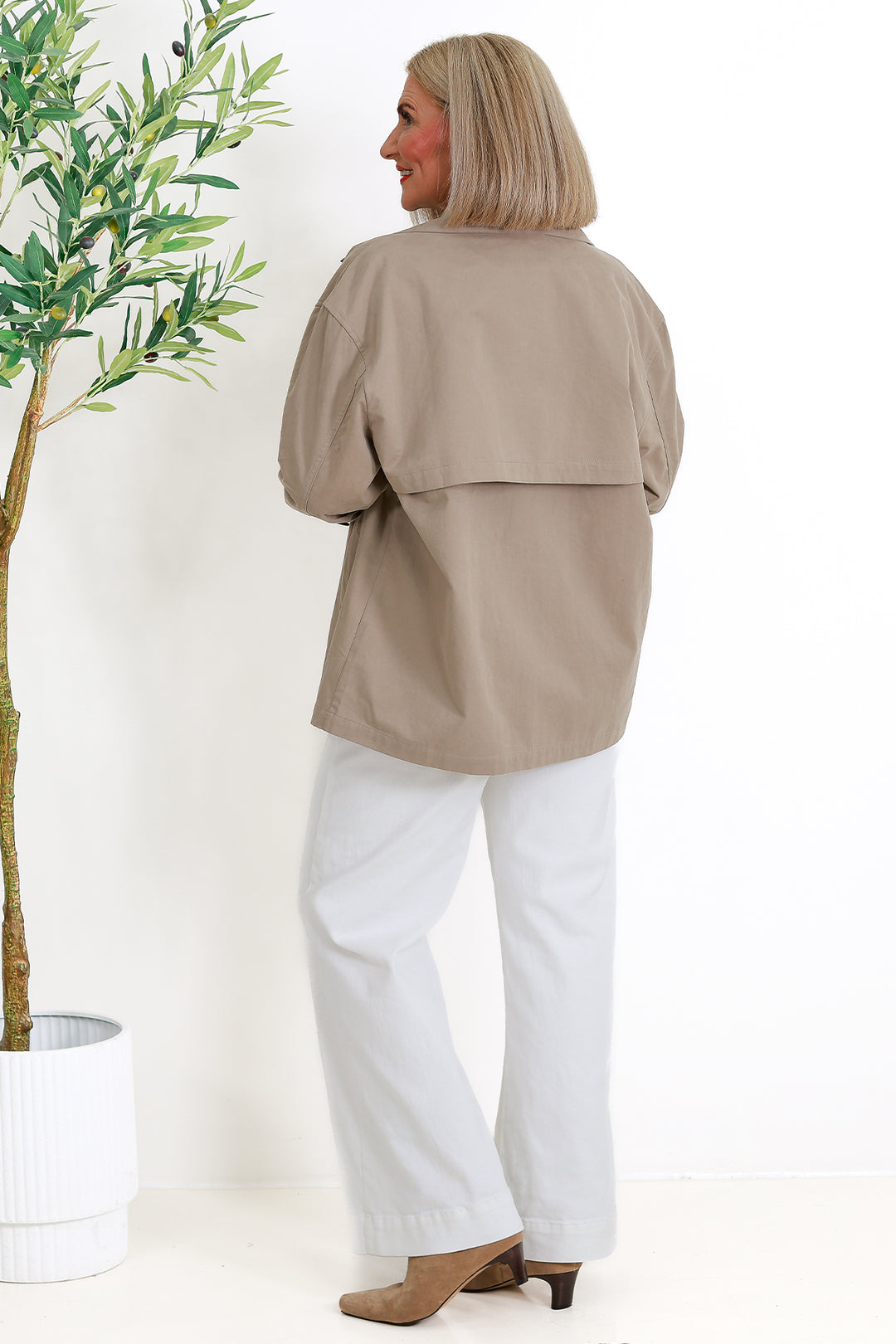 Farida Cropped Trench | STONE