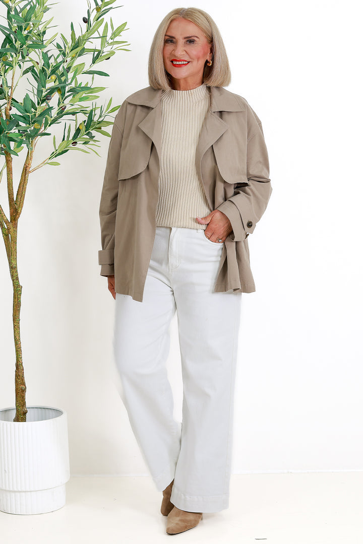 Farida Cropped Trench | STONE