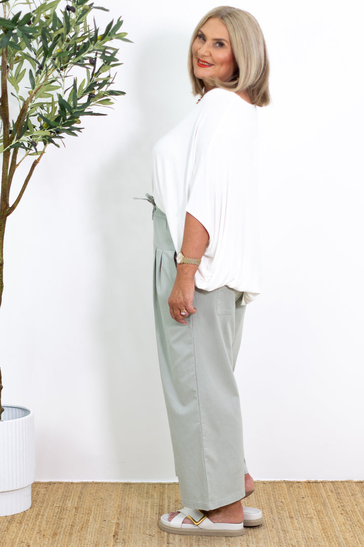 Kali Wide Leg Pant | Green Sage