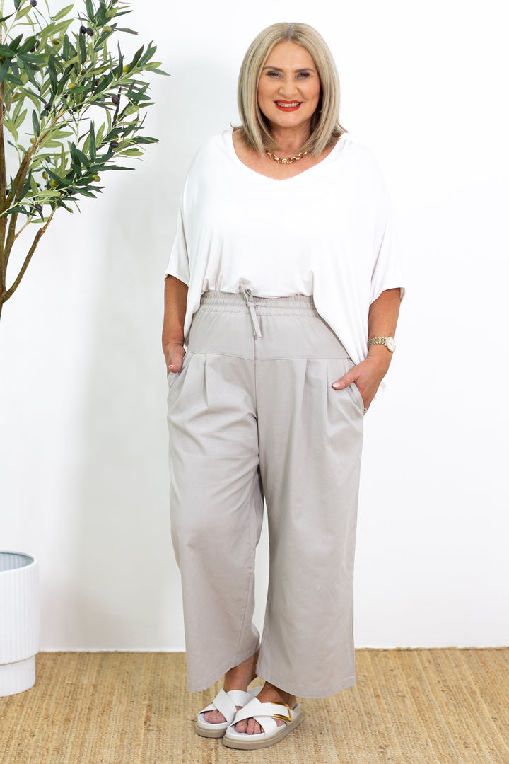 Kali Wide Leg Pant | Natural Stone