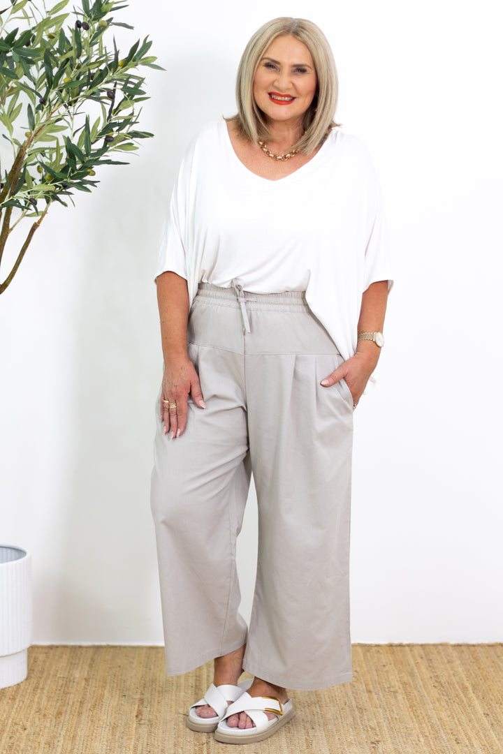 Kali Wide Leg Pant | Natural Stone