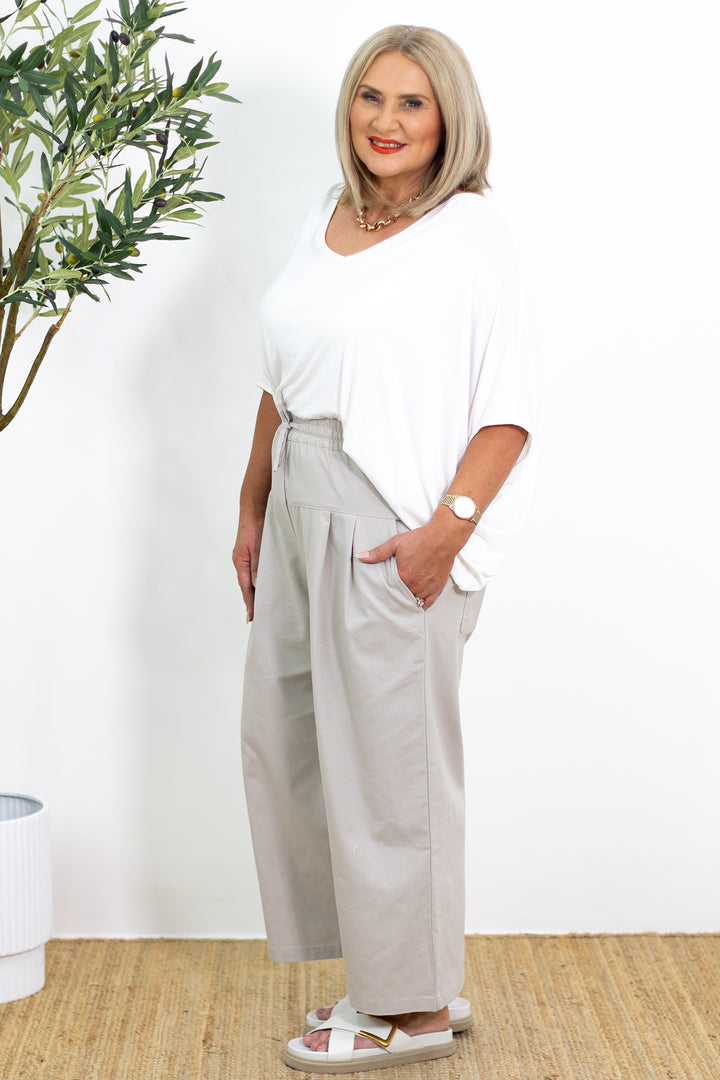 Kali Wide Leg Pant | Natural Stone