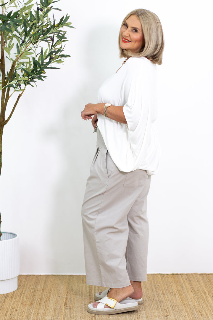 Kali Wide Leg Pant | Natural Stone