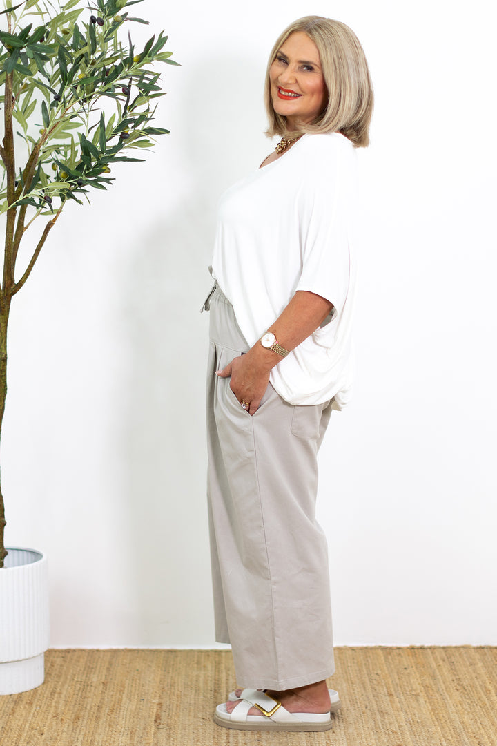 Kali Wide Leg Pant | Natural Stone