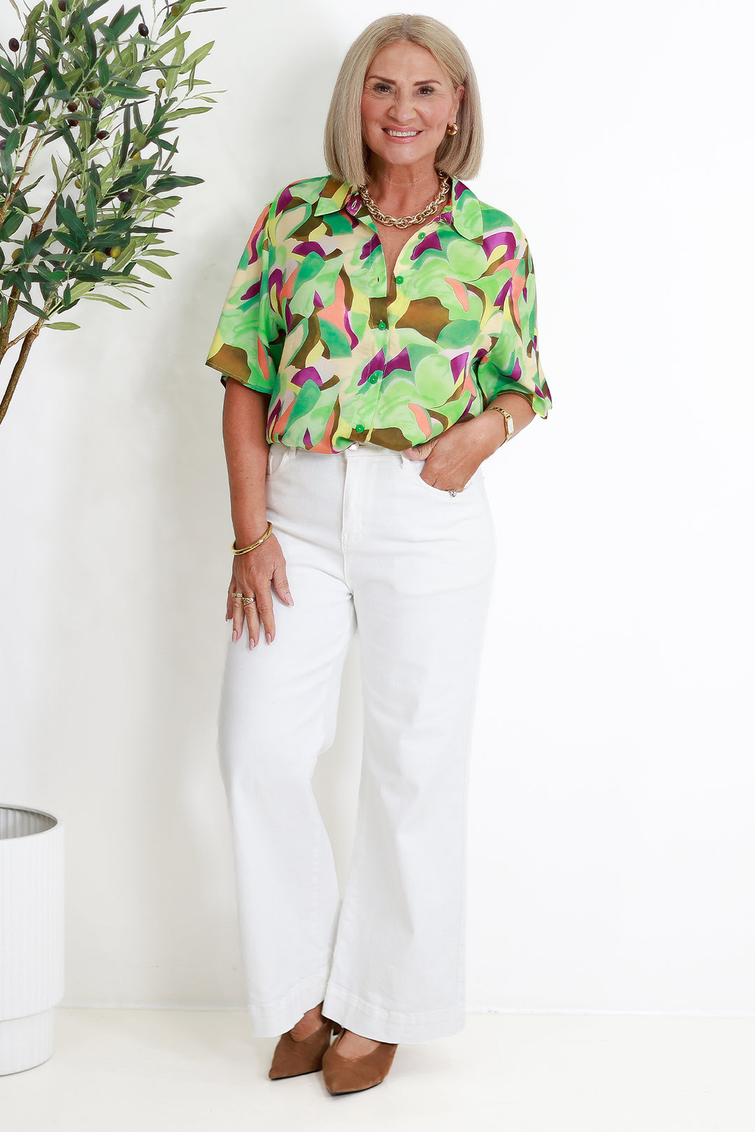 Imara Bell Slv | GREEN MULTI