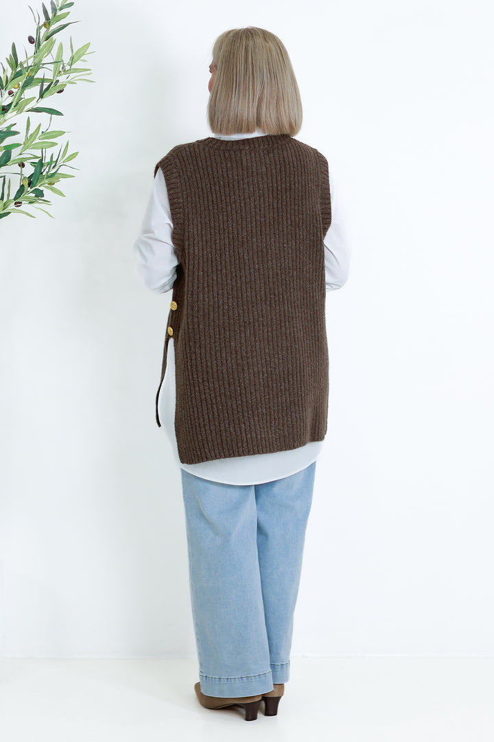 NEW Round Neck Vest | COCO brown