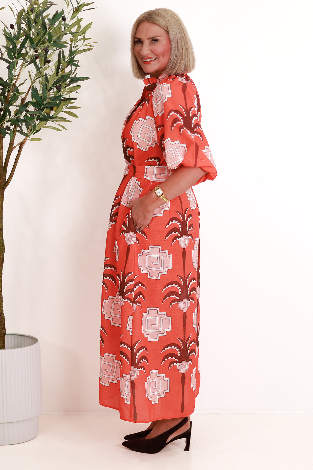 Cyprus Shirt Dress | RED