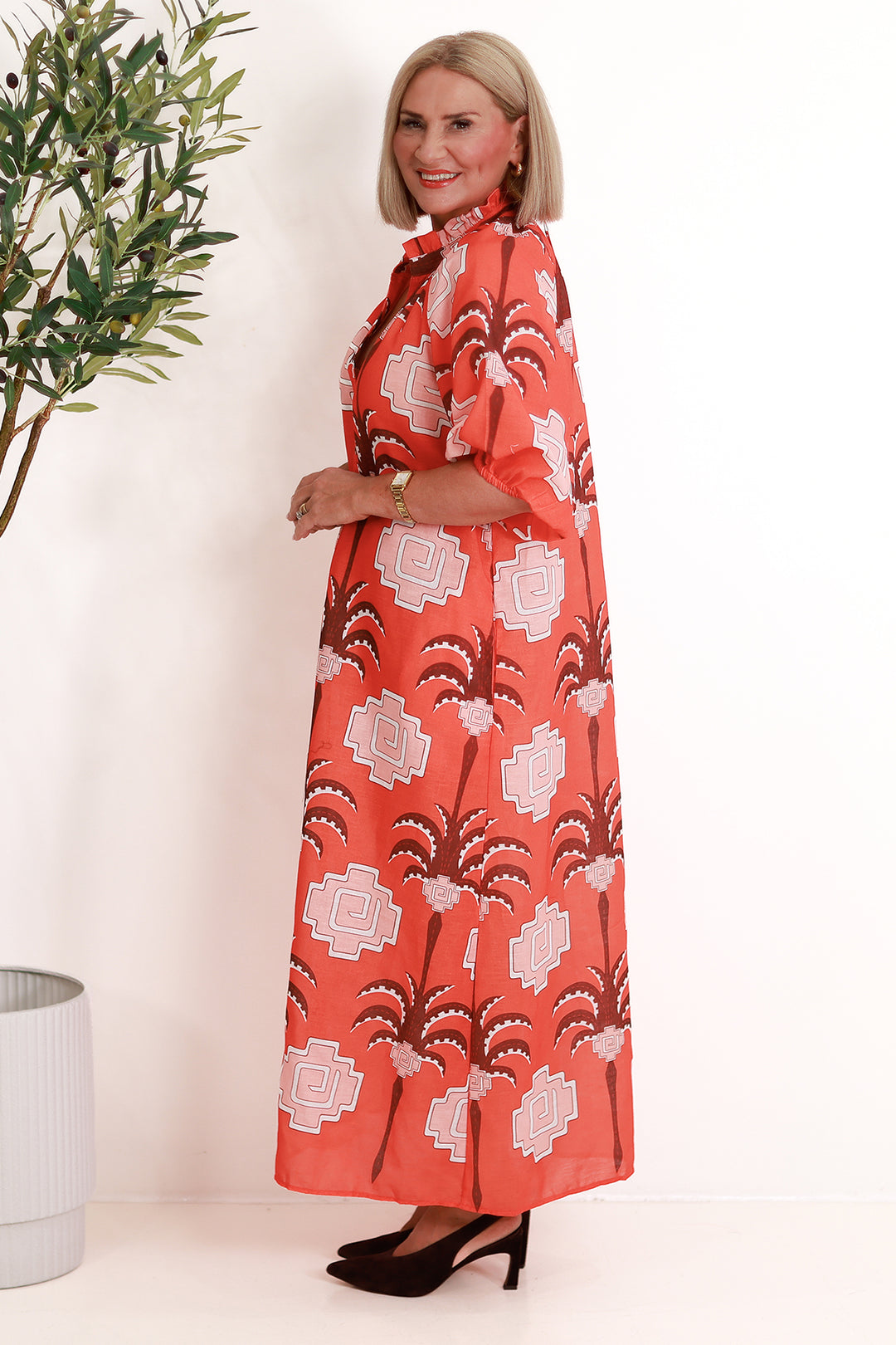 Cyprus Shirt Dress | RED