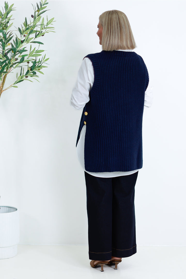 NEW Round Neck Vest | NAVY