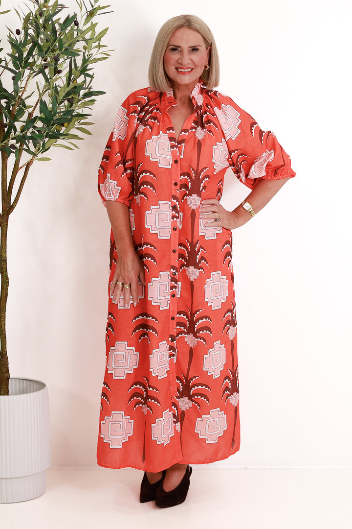 Cyprus Shirt Dress | RED