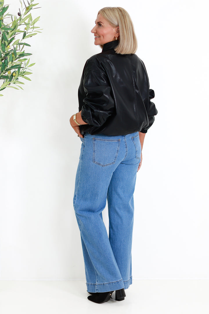 Luxe Faux Leather Jacket | BLACK PU