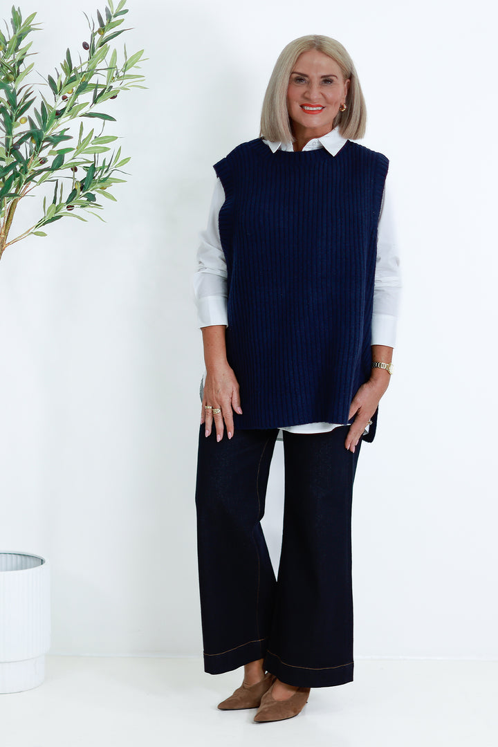 NEW Round Neck Vest | NAVY