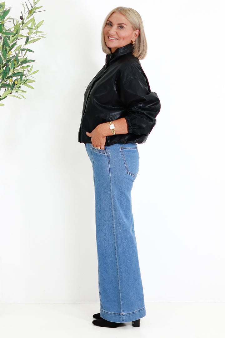 Luxe Faux Leather Jacket | BLACK PU