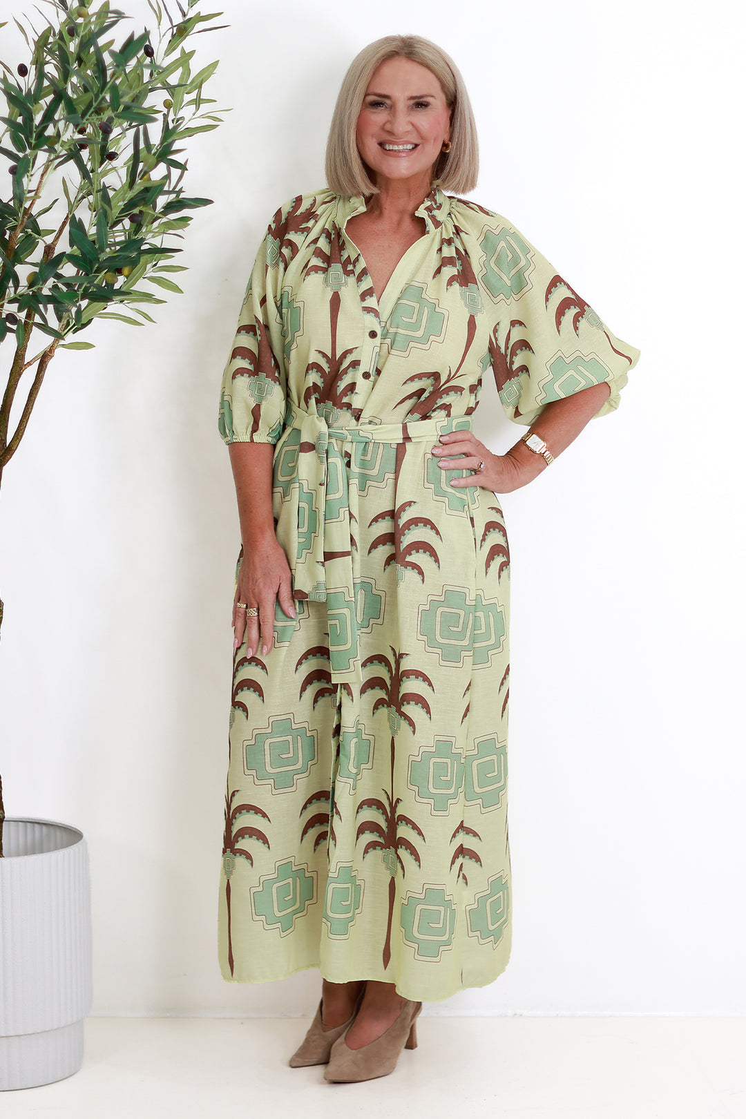 Cyprus Shirt Dress | PISTACHIO