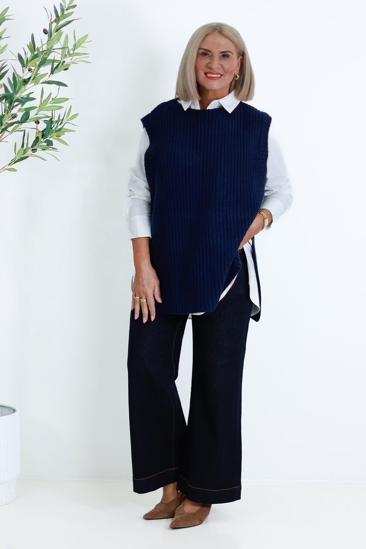 NEW Round Neck Vest | NAVY