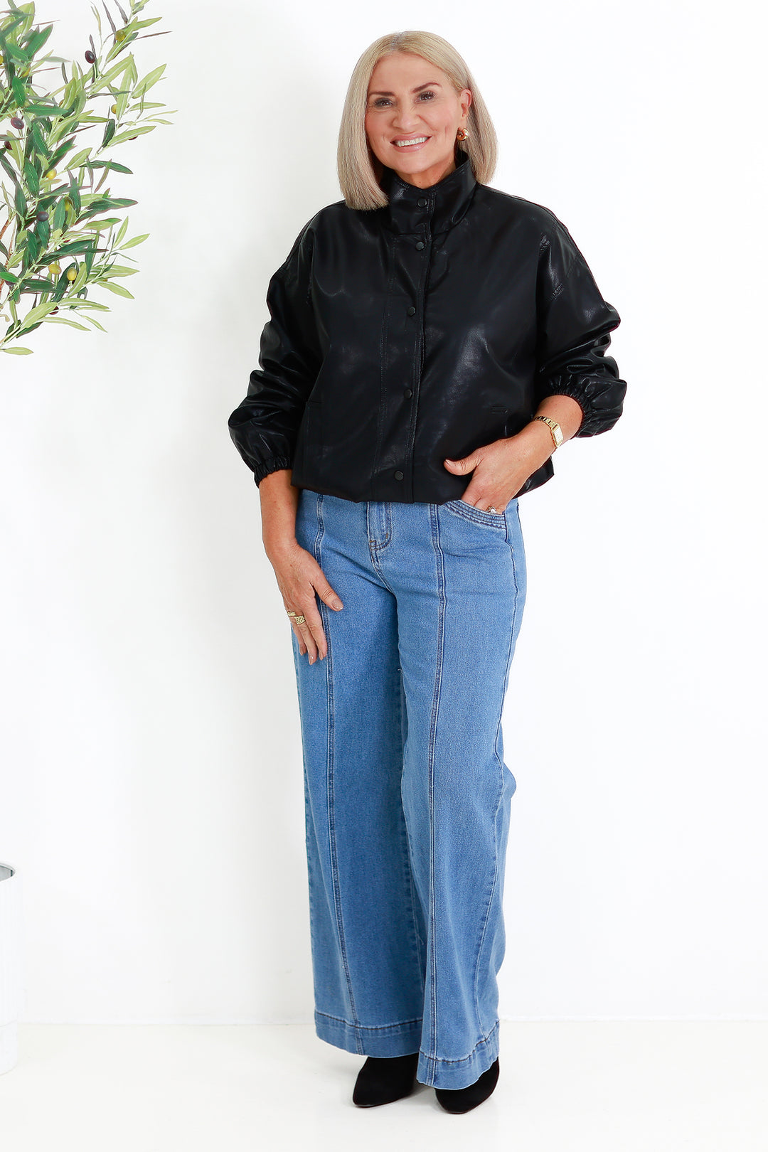 Luxe Faux Leather Jacket | BLACK PU