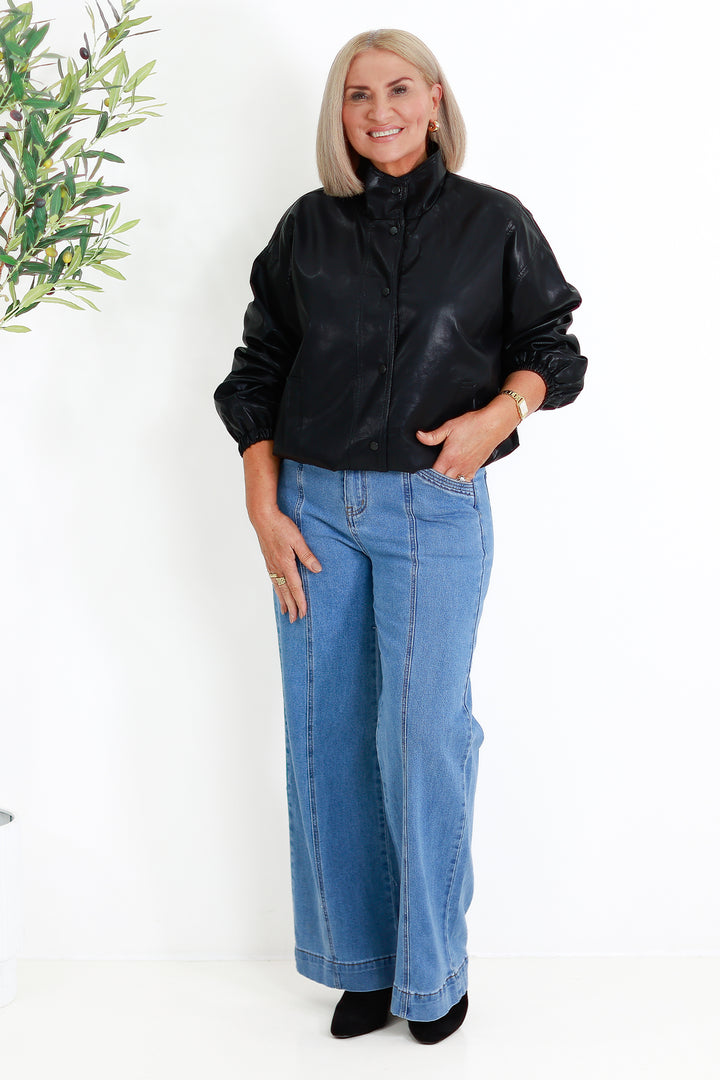 Luxe Faux Leather Jacket | BLACK PU