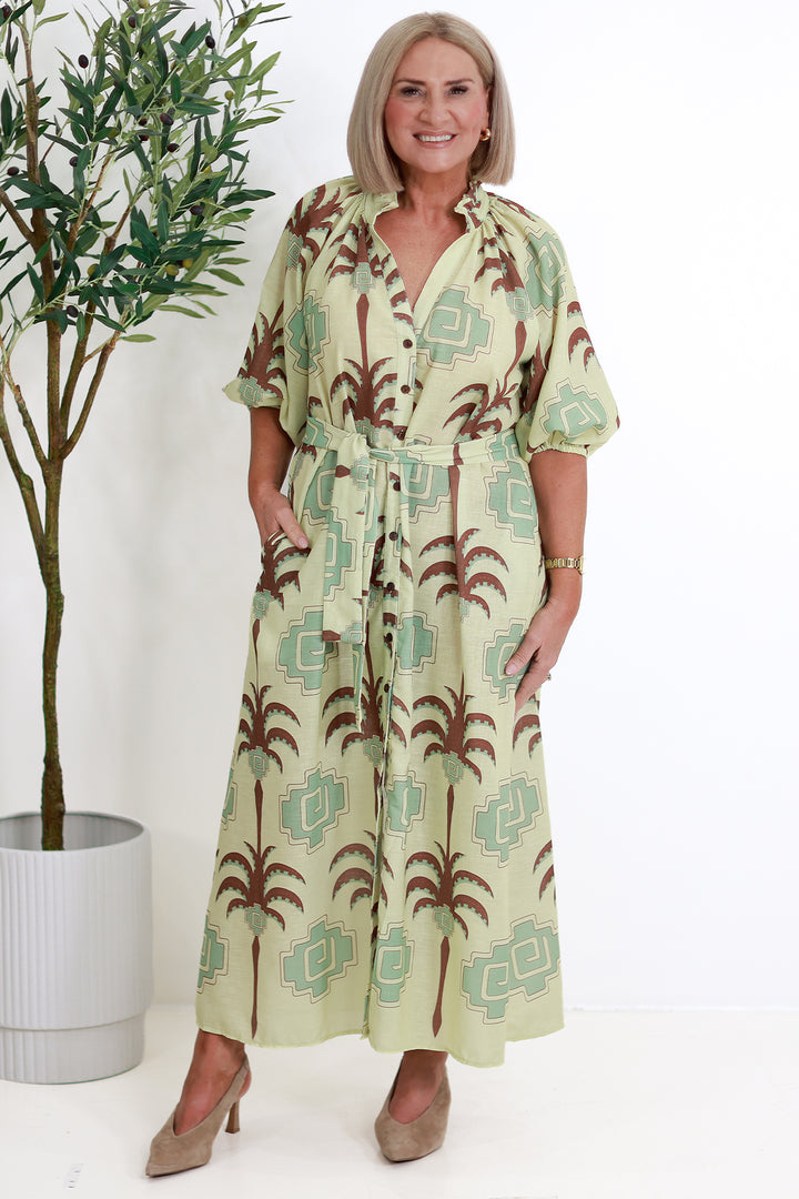 Cyprus Shirt Dress | PISTACHIO