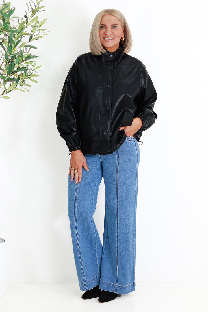 Luxe Faux Leather Jacket | BLACK PU