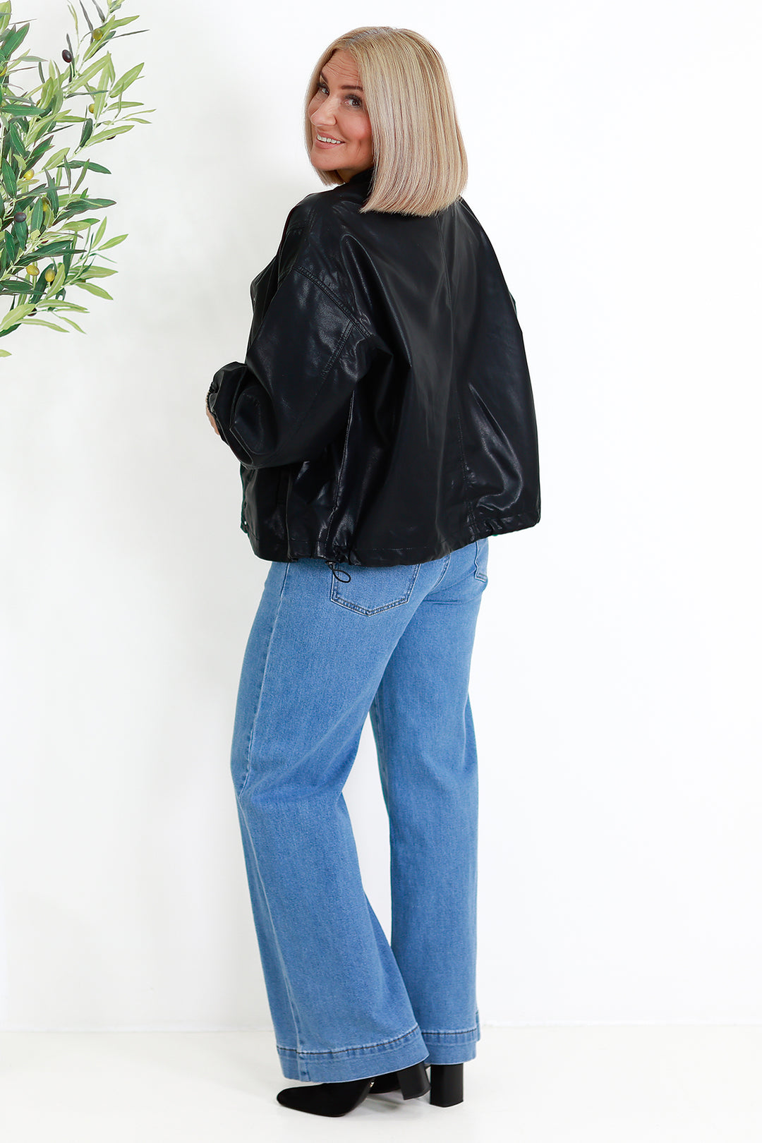 Luxe Faux Leather Jacket | BLACK PU