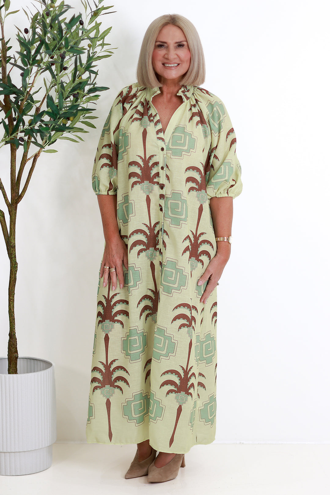 Cyprus Shirt Dress | PISTACHIO