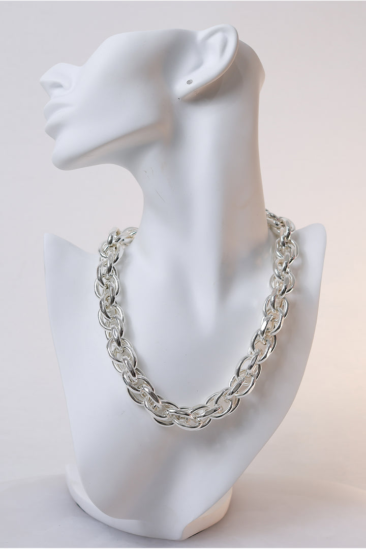 Classic Interlink Chain T Bar Silver