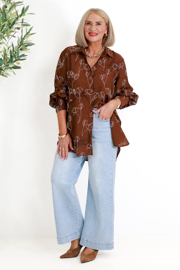 Suki Shirt | TAN FLORA