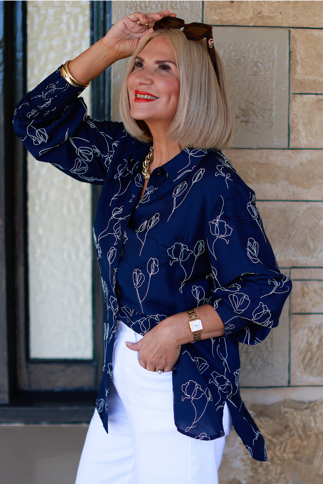 Suki Shirt | BLUE FLORA