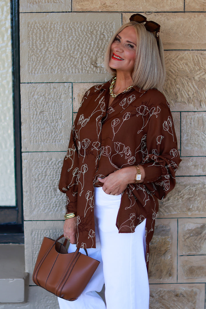 Suki Shirt | TAN FLORA